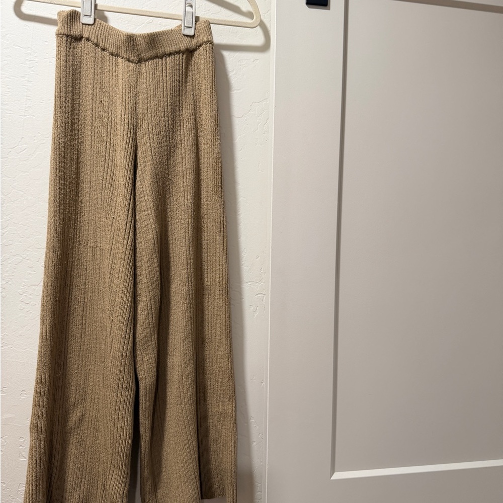 Princess Polly Beige Wide Leg Knit Pants